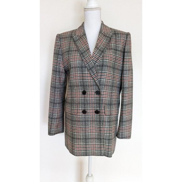 SANDRO Lauryn WOOL Boyfriend Plaid Blazer Size 40 (suit 10-14) - Picture 2 of 14